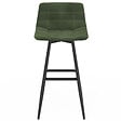 ID MARKET - Lot de 4 tabourets de bar MADY en velours vert - vignette