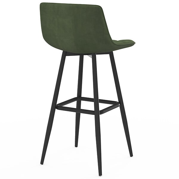 ID MARKET - Lot de 4 tabourets de bar MADY en velours vert - large