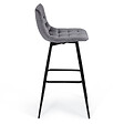 ID MARKET - Lot de 4 tabourets de bar MADY en velours mix color pastel bleu, gris clair, gris foncé, rose - vignette