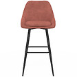 ID MARKET - Lot de 4 tabourets de bar THALYA en velours terracotta avec demi-accoudoirs - vignette