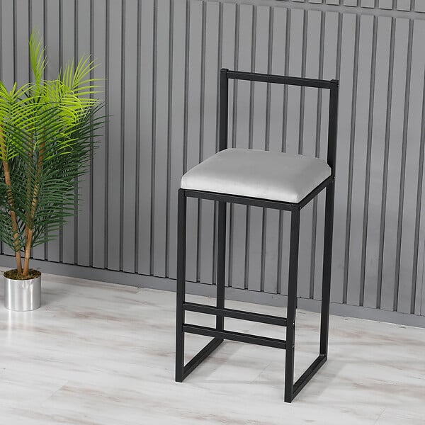 HABITAT ET JARDIN - Tabouret de bar en métal "Nordic" 35 x 35 x 84 cm - Crème - large