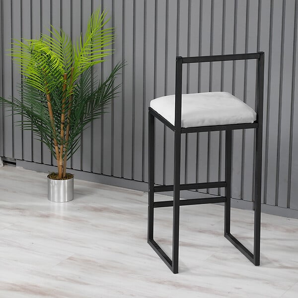 HABITAT ET JARDIN - Tabouret de bar en métal "Nordic" 35 x 35 x 84 cm - Crème - large
