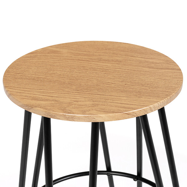 ID MARKET - Lot de 2 tabourets de bar DUBLIN assise ronde design industriel - large