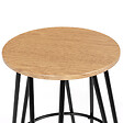 ID MARKET - Lot de 2 tabourets de bar DUBLIN assise ronde design industriel - vignette