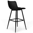 ID MARKET - Lot de 2 tabourets de bar MADY en velours noir - vignette