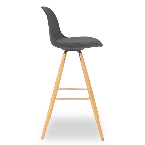 ID MARKET - Lot de 4 tabourets de bar SARA mix color gris foncé, gris clair, blanc et noir - large