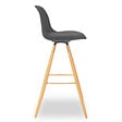 ID MARKET - Lot de 4 tabourets de bar SARA mix color gris foncé, gris clair, blanc et noir - vignette