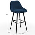ID MARKET - Lot de 4 tabourets de bar THALYA en velours mix color bleu, gris clair, gris foncé, jaune avec demi-accoudoirs - vignette