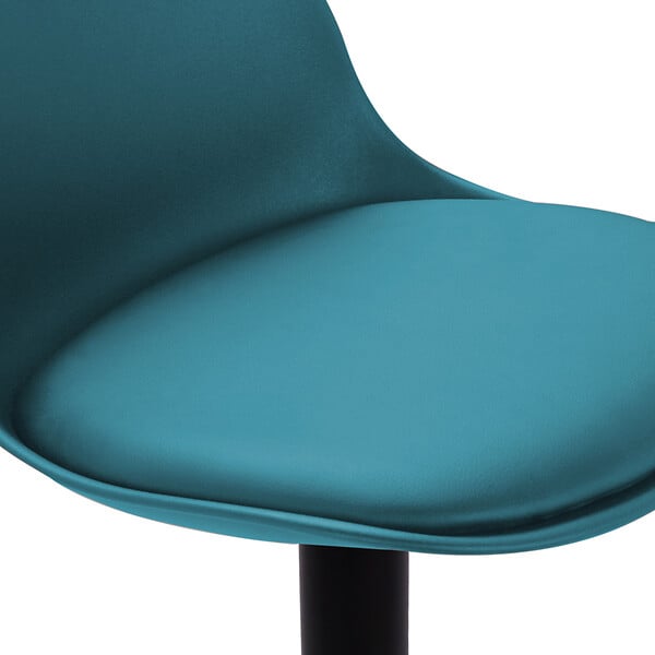 ID MARKET - Lot de 2 tabourets de bar KARL design bleu canard pied noir - large