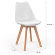 ID MARKET - Lot de 6 chaises scandinaves SARA mix color pastel rose, blanc, gris clair x2, bleu x2 - vignette