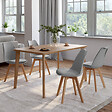 ID MARKET - Lot de 4 chaises scandinaves SARA gris clair pour salle à manger - vignette