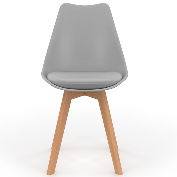 ID MARKET - Lot de 4 chaises scandinaves SARA gris clair pour salle à manger - large