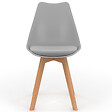 ID MARKET - Lot de 4 chaises scandinaves SARA gris clair pour salle à manger - vignette