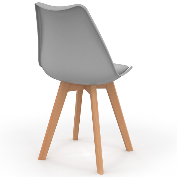 ID MARKET - Lot de 4 chaises scandinaves SARA gris clair pour salle à manger - large