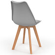 ID MARKET - Lot de 4 chaises scandinaves SARA gris clair pour salle à manger - vignette