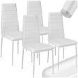 TECTAKE - Ensemble 4 chaises de salle à manger aspect cuir ergonomique blanc - vignette