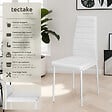 TECTAKE - Ensemble 4 chaises de salle à manger aspect cuir ergonomique blanc - vignette