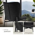 TECTAKE - Lot 6 chaises rembourrées avec revêtement tissu forme ergonomique noir - vignette