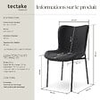 TECTAKE - Lot 6 chaises rembourrées avec revêtement tissu forme ergonomique noir - vignette
