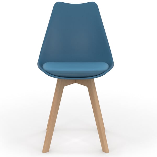ID MARKET - Lot de 6 chaises scandinaves SARA mix color bleu canard x3 et blanc x3 - large