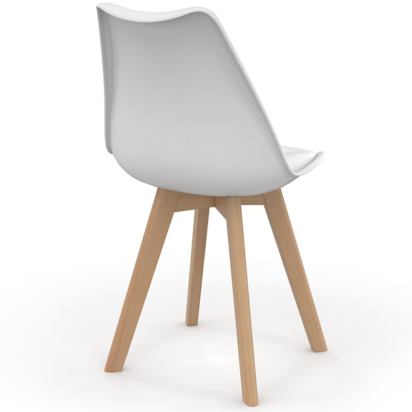 ID MARKET - Lot de 6 chaises scandinaves SARA mix color bleu canard x3 et blanc x3 - large