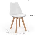 ID MARKET - Lot de 6 chaises scandinaves SARA mix color bleu canard x3 et blanc x3 - vignette