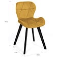 ID MARKET - Lot de 6 chaises ROBINE en velours mix color bleu x2, gris foncé x2, gris clair et jaune - vignette