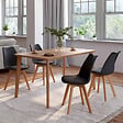 ID MARKET - Lot de 4 chaises scandinaves SARA noires pour salle à manger - vignette