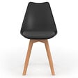 ID MARKET - Lot de 4 chaises scandinaves SARA noires pour salle à manger - vignette
