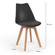 ID MARKET - Lot de 4 chaises scandinaves SARA noires pour salle à manger - vignette