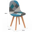 ID MARKET - Lot de 4 chaises scandinaves SARA motifs patchworks bleus - vignette