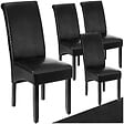 TECTAKE - Ensemble 4 chaises de salle à manger aspect cuir ergonomique noir - vignette