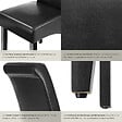 TECTAKE - Ensemble 4 chaises de salle à manger aspect cuir ergonomique noir - vignette