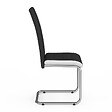 ID MARKET - Lot de 4 chaises MIA noires liseré blanc pour salle à manger - vignette