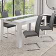 ID MARKET - Lot de 4 chaises MIA en tissu gris anthracite pour salle à manger - vignette