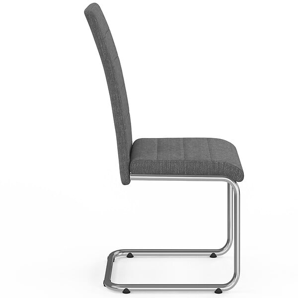 ID MARKET - Lot de 4 chaises MIA en tissu gris anthracite pour salle à manger - large