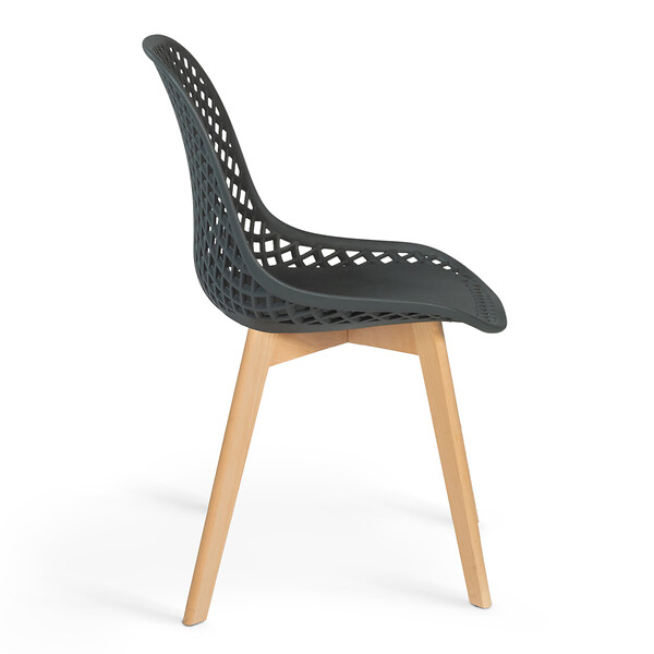ID MARKET - Lot de 6 chaises MANDY mix color blanc, gris clair, bleu canard x2, gris foncé x2 - large