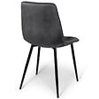 ID MARKET - Lot de 6 chaises MILA en velours gris foncé pour salle à manger - vignette