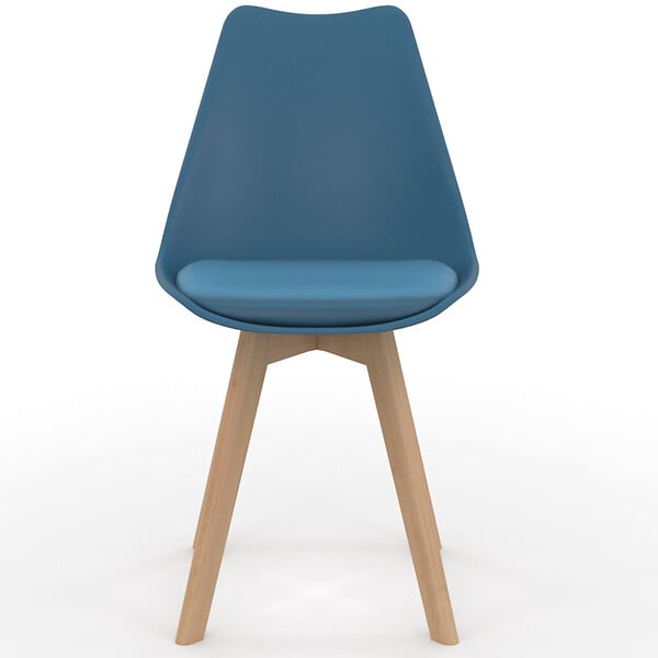 ID MARKET - Lot de 6 chaises scandinaves SARA mix color bleu x2, gris clair, gris foncé x2, jaune - large
