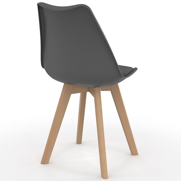 ID MARKET - Lot de 6 chaises scandinaves SARA mix color bleu x2, gris clair, gris foncé x2, jaune - large