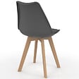 ID MARKET - Lot de 6 chaises scandinaves SARA mix color bleu x2, gris clair, gris foncé x2, jaune - vignette