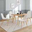 ID MARKET - Lot de 6 chaises DARI en tissu bouclette pour salle à manger - vignette