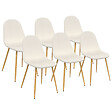 ID MARKET - Lot de 6 chaises DARI en tissu bouclette pour salle à manger - vignette