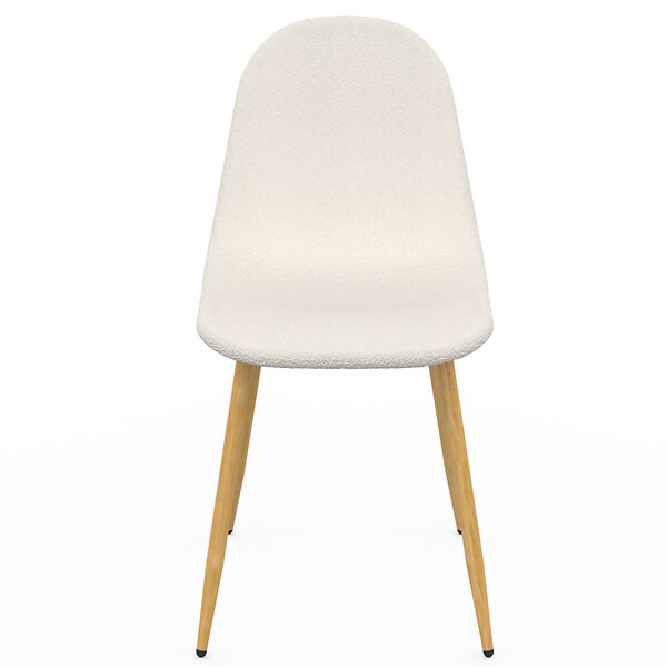 ID MARKET - Lot de 6 chaises DARI en tissu bouclette pour salle à manger - large