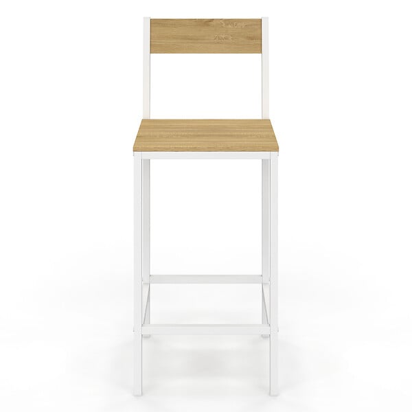 ID MARKET - Lot de 4 tabourets de bar DETROIT avec dossier chaise de cuisine design industriel - large