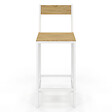 ID MARKET - Lot de 4 tabourets de bar DETROIT avec dossier chaise de cuisine design industriel - vignette