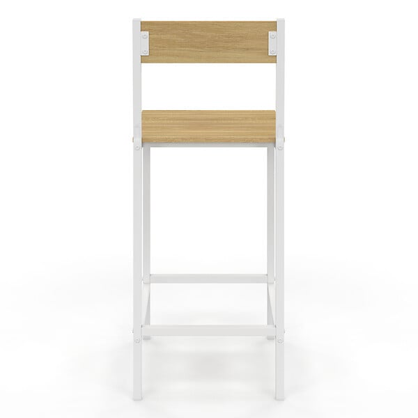 ID MARKET - Lot de 4 tabourets de bar DETROIT avec dossier chaise de cuisine design industriel - large
