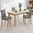 ID MARKET - Lot de 4 chaises POLGA capitonnées grises pour salle à manger - vignette