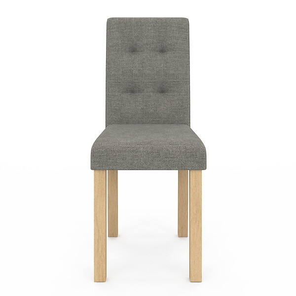 ID MARKET - Lot de 4 chaises POLGA capitonnées grises pour salle à manger - large