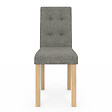 ID MARKET - Lot de 4 chaises POLGA capitonnées grises pour salle à manger - vignette